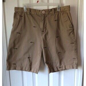 Men's Old Navy Fish Bone Shorts Dark Khaki Size 34